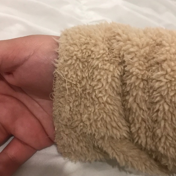 fuzzy tan crop cardigan with buttons - Picture 8 of 8